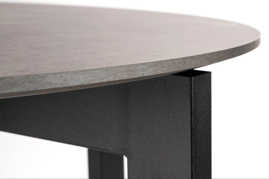 Niven 6-8 Seat Dining Table Concrete Effect - Black Legs 6 Niven 6-8 Seat Dining Table Concrete Effect - Black Legs - Image 4