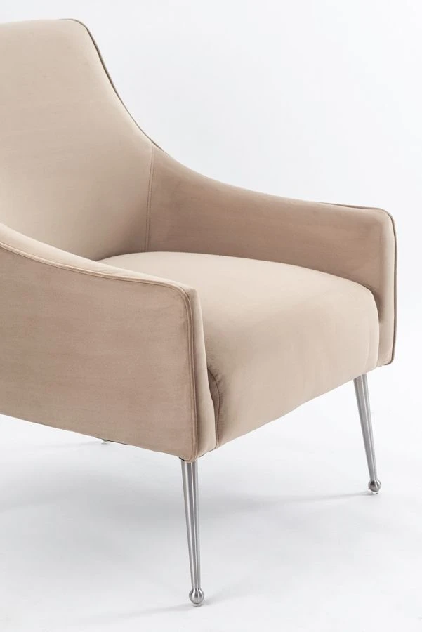 Mason Lounge Chair - Taupe – Silver Legs 6 Mason Lounge Chair - Taupe – Silver Legs - Image 4