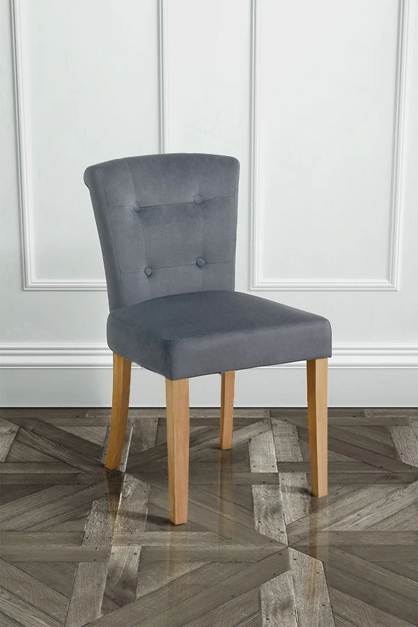 Positano Dining Chair With Back Ring - Smoke - Natural Legs 4 Positano Dining Chair With Back Ring - Smoke - Natural Legs - Image 2