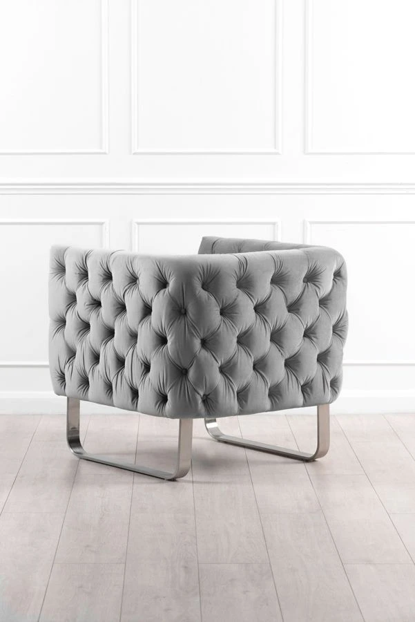 Grosvenor Armchair - Dove Grey - Brushed Silver 7 Grosvenor Armchair - Dove Grey - Brushed Silver - Image 5