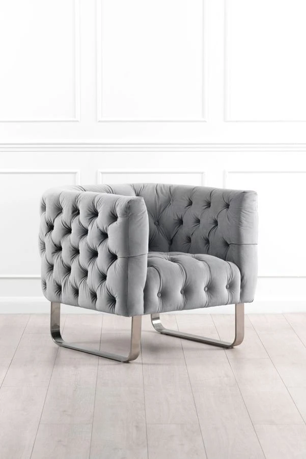 Grosvenor Armchair - Dove Grey - Brushed Silver 6 Grosvenor Armchair - Dove Grey - Brushed Silver - Image 4