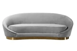 Selini Three Seat Sofa - Dove Grey Brass Base