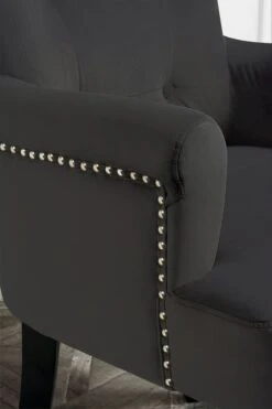 Positano Carver Chair With Back Ring - Black Velvet 11 Positano Carver Chair With Back Ring - Black Velvet -Furniture Sale Store 460 positcarvblackdet2 web 2