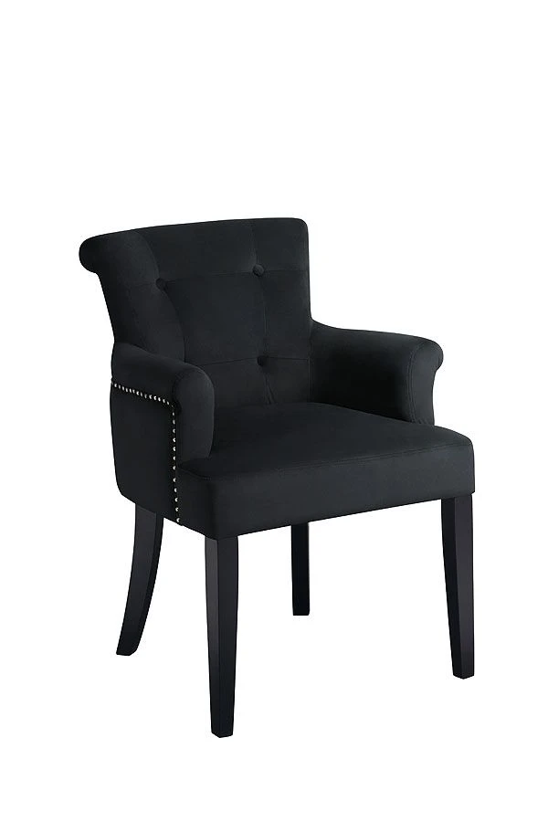Positano Carver Chair With Back Ring - Black Velvet 5 Positano Carver Chair With Back Ring - Black Velvet - Image 3