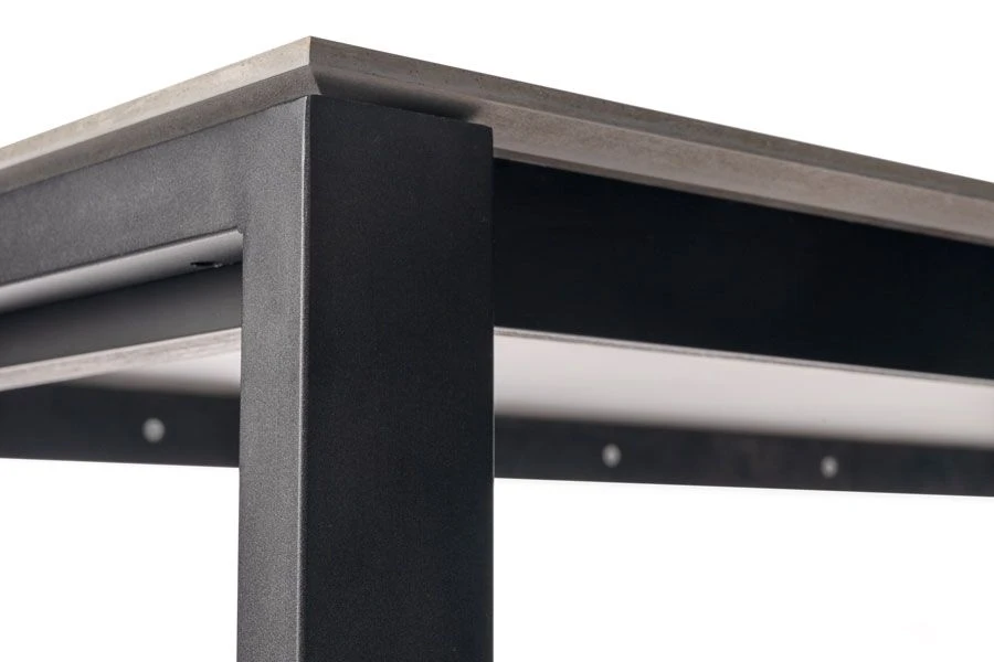 Corinna 6 Seat Dining Table Concrete Effect - Black Legs 4 Corinna 6 Seat Dining Table Concrete Effect - Black Legs - Image 3