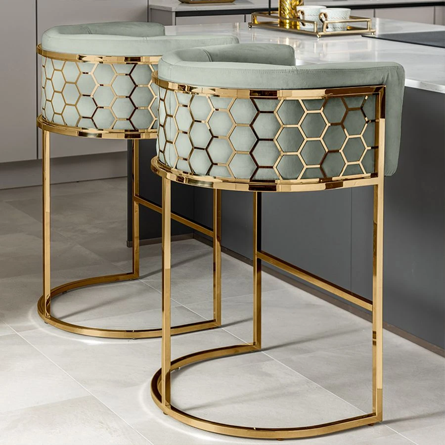 Alveare Counter Stool Brass - Jade 4 Alveare Counter Stool Brass - Jade - Image 2