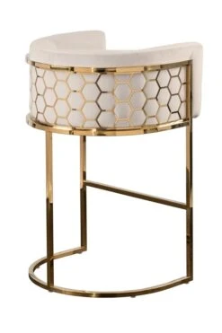 Alveare Counter Stool Brass - Chalk