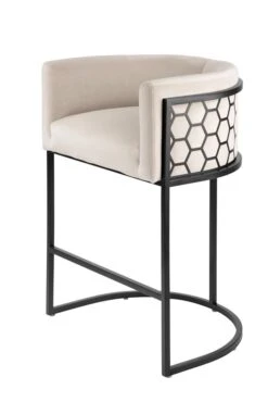 Alveare Counter Stool Black - Chalk -Furniture Sale Store alveare barstool chalk black frame front web 1