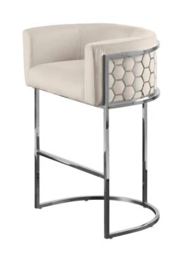 Alveare Counter Stool Silver - Chalk -Furniture Sale Store alveare barstool chalk front silver webready 1