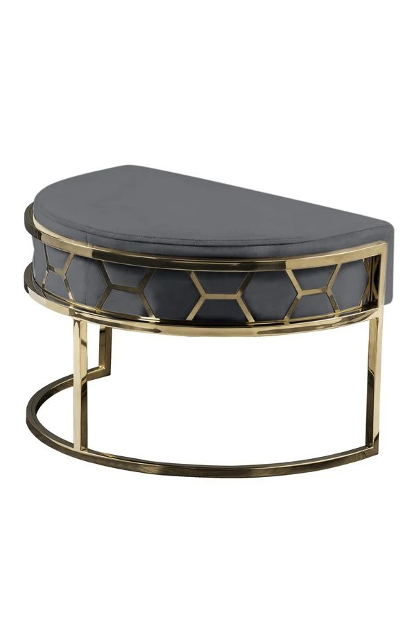 Alveare Footstool Brass -Smoke Grey 3 Alveare Footstool Brass -Smoke Grey