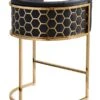 Alveare Counter Stool Brass – Black Faux Leather -Furniture Sale Store alveare counter stool pu leather black brass back web