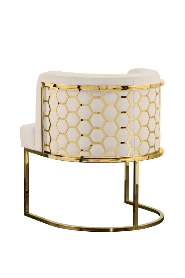 Alveare Dining Chair Brass - Chalk 3 Alveare Dining Chair Brass - Chalk