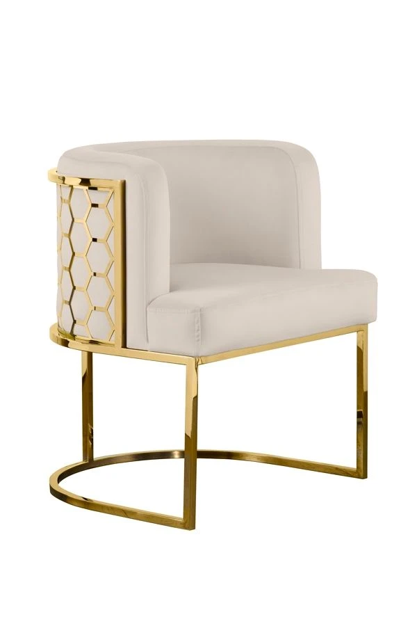 Alveare Dining Chair Brass - Chalk 4 Alveare Dining Chair Brass - Chalk - Image 2