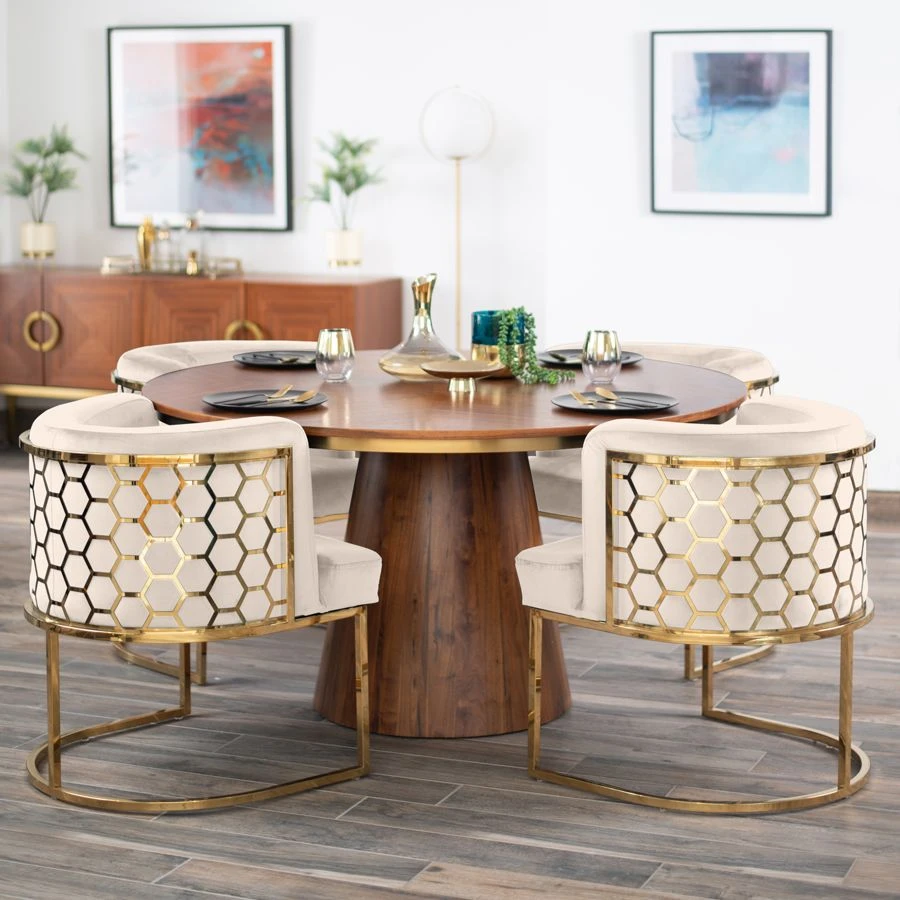 Alveare Dining Chair Brass - Chalk 5 Alveare Dining Chair Brass - Chalk - Image 3