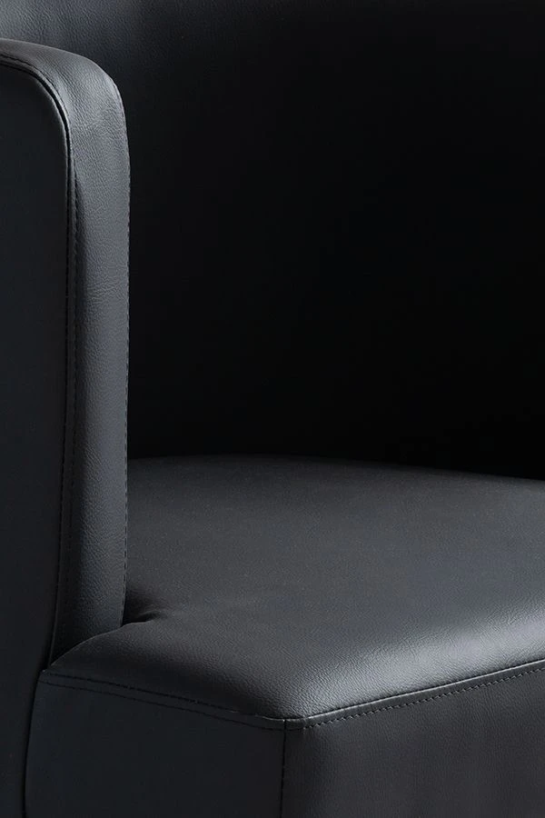 Alveare Dining Chair Silver – Black Faux Leather 5 Alveare Dining Chair Silver – Black Faux Leather - Image 3