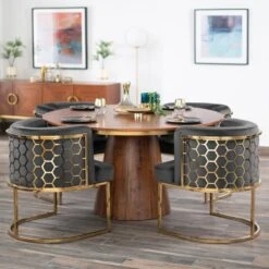 Alveare Dining Chair Brass - Smoke 7 Alveare Dining Chair Brass - Smoke -Furniture Sale Store alveare dining chair smoke grey brass web