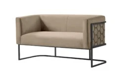 Alveare Two Seat Sofa -Taupe- Black Frame -Furniture Sale Store alveare two seat sofa black taupe cutout 01 web