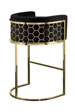 Alveare Counter Stool Brass - Black