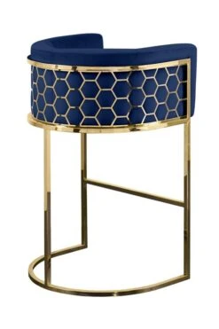 Alveare Counter Stool Brass - Royal Blue