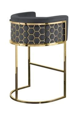 Alveare Counter Stool Brass - Smoke