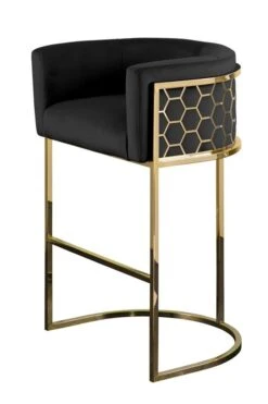 Alveare Counter Stool Brass - Black -Furniture Sale Store alveare brass bar stool front black webready 1