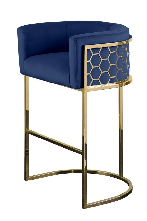 Alveare Counter Stool Brass - Royal Blue 5 Alveare Counter Stool Brass - Royal Blue - Image 3