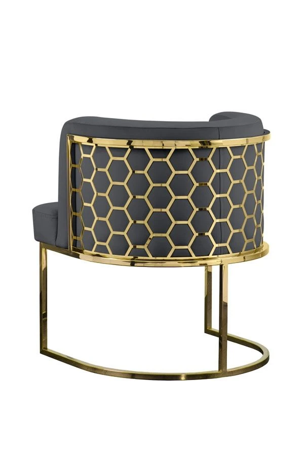 Alveare Dining Chair Brass - Smoke 3 Alveare Dining Chair Brass - Smoke