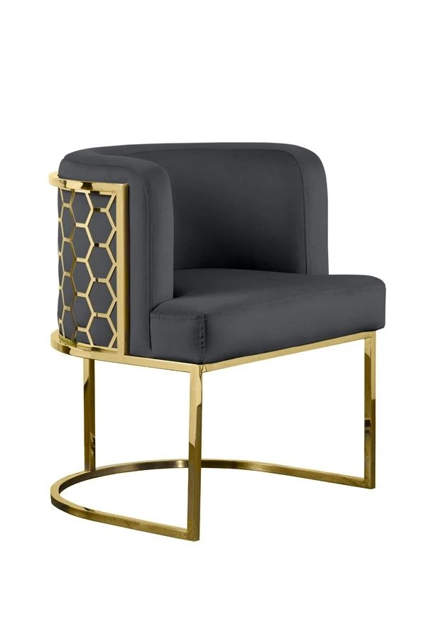 Alveare Dining Chair Brass - Smoke 4 Alveare Dining Chair Brass - Smoke - Image 2