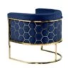 Alveare Tub Chair Brass - Royal Blue -Furniture Sale Store alveare brass tub chair back ink blue webready