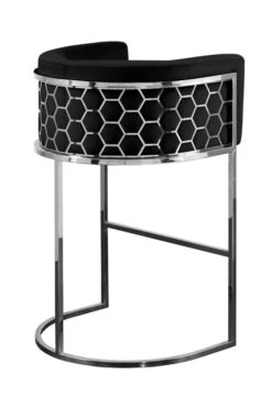 Alveare Counter Stool Silver - Black