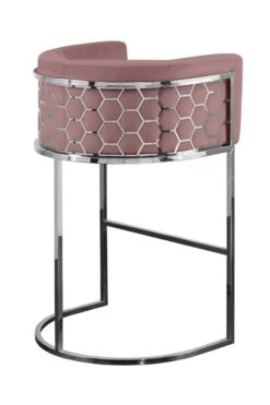 Alveare Counter Stool Silver - Blush Pink