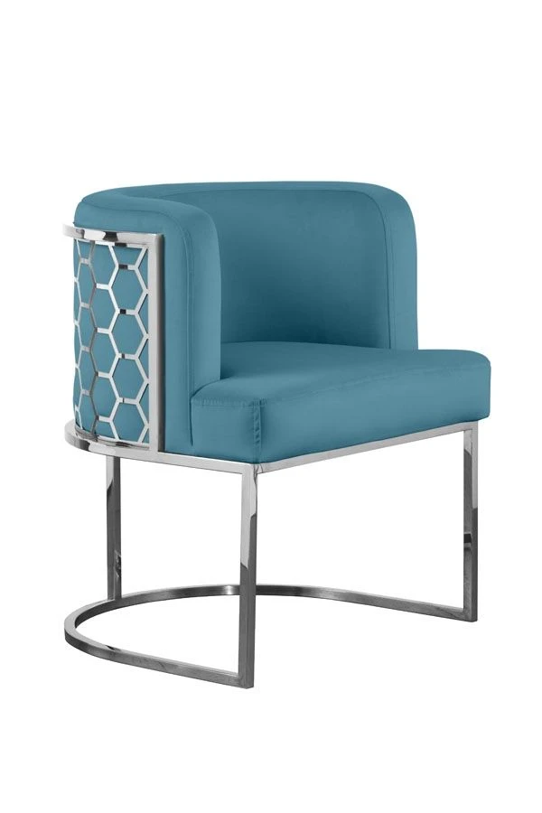 Alveare Dining Chair Silver - Teal 5 Alveare Dining Chair Silver - Teal - Image 3