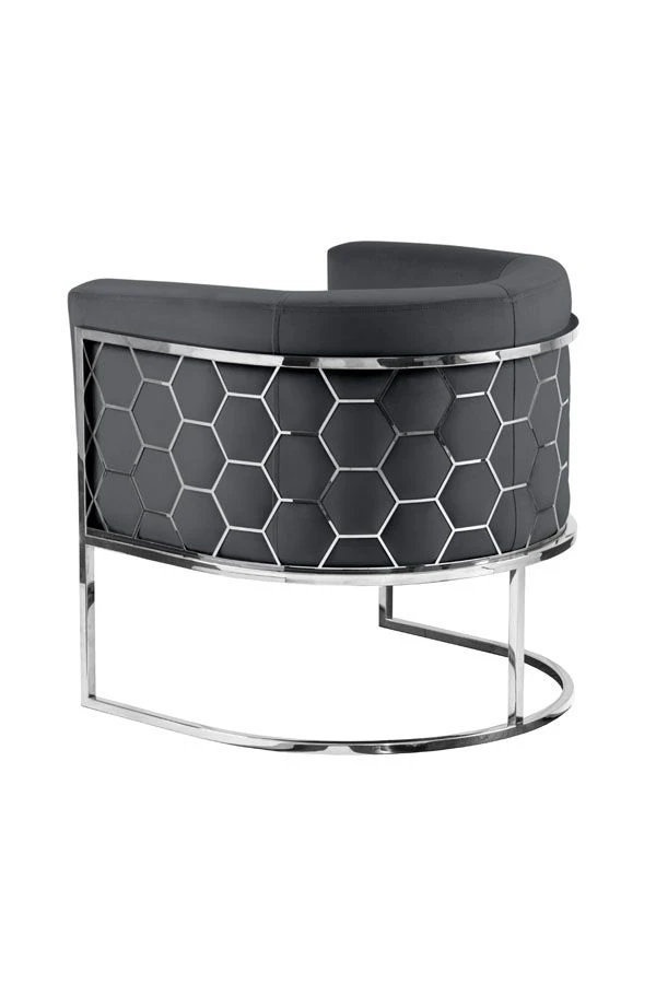 Alveare Tub Chair Silver - Smoke Grey 3 Alveare Tub Chair Silver - Smoke Grey