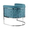 Alveare Tub Chair Silver - Teal 2 Alveare Tub Chair Silver - Teal -Furniture Sale Store alveare chrome tub chair back teal webready