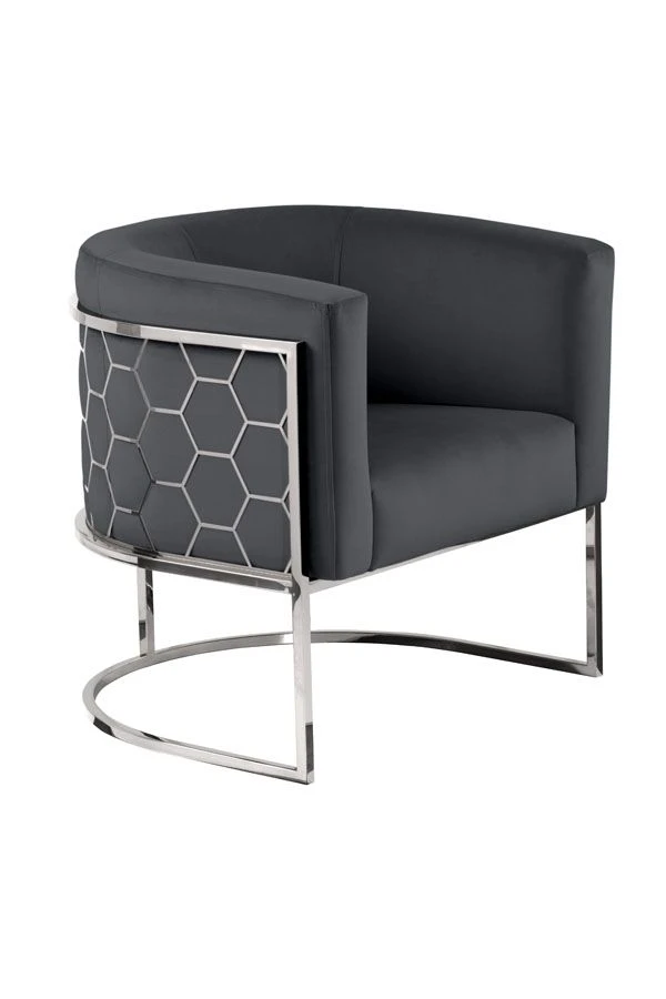 Alveare Tub Chair Silver - Smoke Grey 4 Alveare Tub Chair Silver - Smoke Grey - Image 2