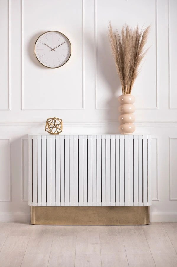Anastasia White Glass Radiator Cover - Brass 3 Anastasia White Glass Radiator Cover - Brass