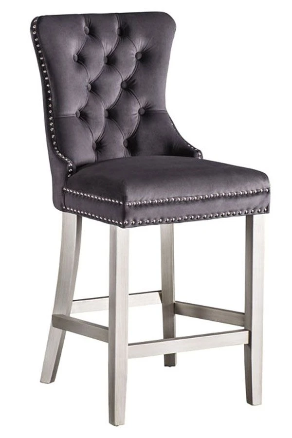 Antoinette Bar Stool - Smoke With Pewter Legs 3 Antoinette Bar Stool - Smoke With Pewter Legs