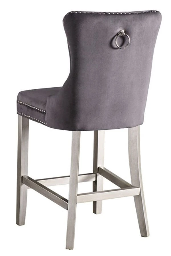Antoinette Bar Stool - Smoke With Pewter Legs 5 Antoinette Bar Stool - Smoke With Pewter Legs - Image 3