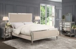 Antoinette Mirrored Bed Chalk - King Size