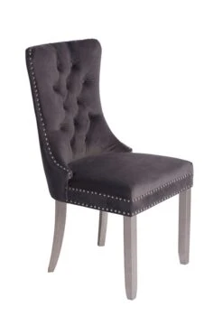 Antoinette Smoke Grey Dining Chair - Pewter Legs