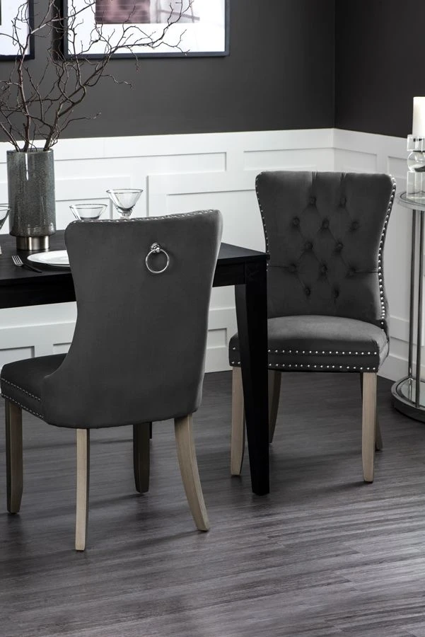 Antoinette Smoke Grey Dining Chair - Pewter Legs 7 Antoinette Smoke Grey Dining Chair - Pewter Legs - Image 5