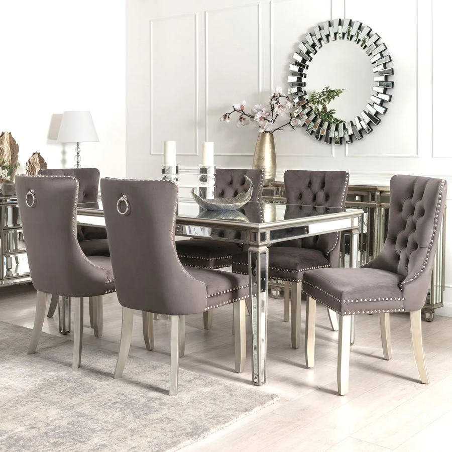 Antoinette Smoke Grey Dining Chair - Pewter Legs 4 Antoinette Smoke Grey Dining Chair - Pewter Legs - Image 2