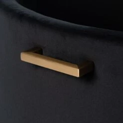 Aria Storage Ottoman – Black – Brass/Silver -Furniture Sale Store aria black cutout detail 1 webready