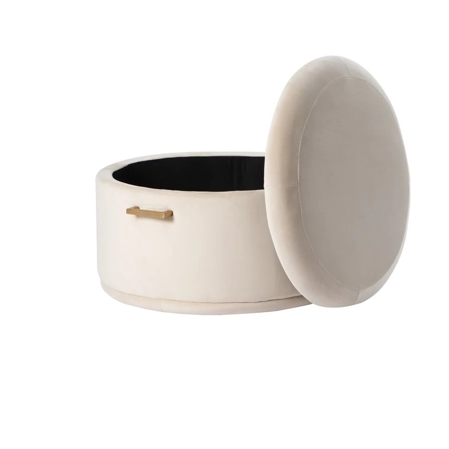 Aria Storage Ottoman – Chalk – Brass/Silver 4 Aria Storage Ottoman – Chalk – Brass/Silver - Image 2