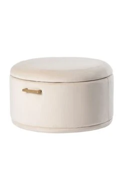 Aria Storage Ottoman – Chalk – Brass/Silver