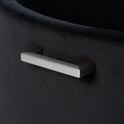 Aria Storage Ottoman – Black – Brass/Silver -Furniture Sale Store aria storage ottoman black silver cutout 04 web