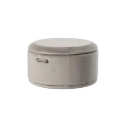 Aria Storage Ottoman – Dove Grey – Brass/Silver -Furniture Sale Store aria storage ottoman dove silver cutout 01 web