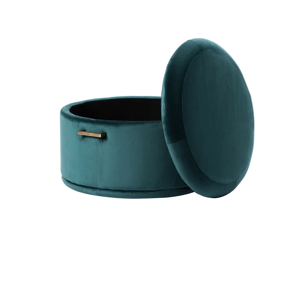 Aria Storage Ottoman – Peacock – Brass/Silver 4 Aria Storage Ottoman – Peacock – Brass/Silver - Image 2