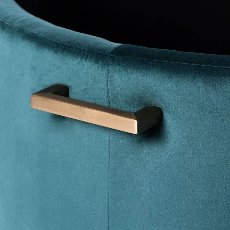 Aria Storage Ottoman – Peacock – Brass/Silver 5 Aria Storage Ottoman – Peacock – Brass/Silver - Image 3