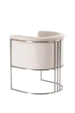 Aria Tub Chair - Chalk - Silver